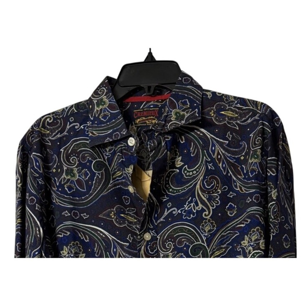 NWT Cremieux Mens Long Sleeve Button Down Paisley Cotton Shirt Size Large - Picture 2 of 16